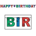 Multicolor Glittered Happy Birthday Streamer